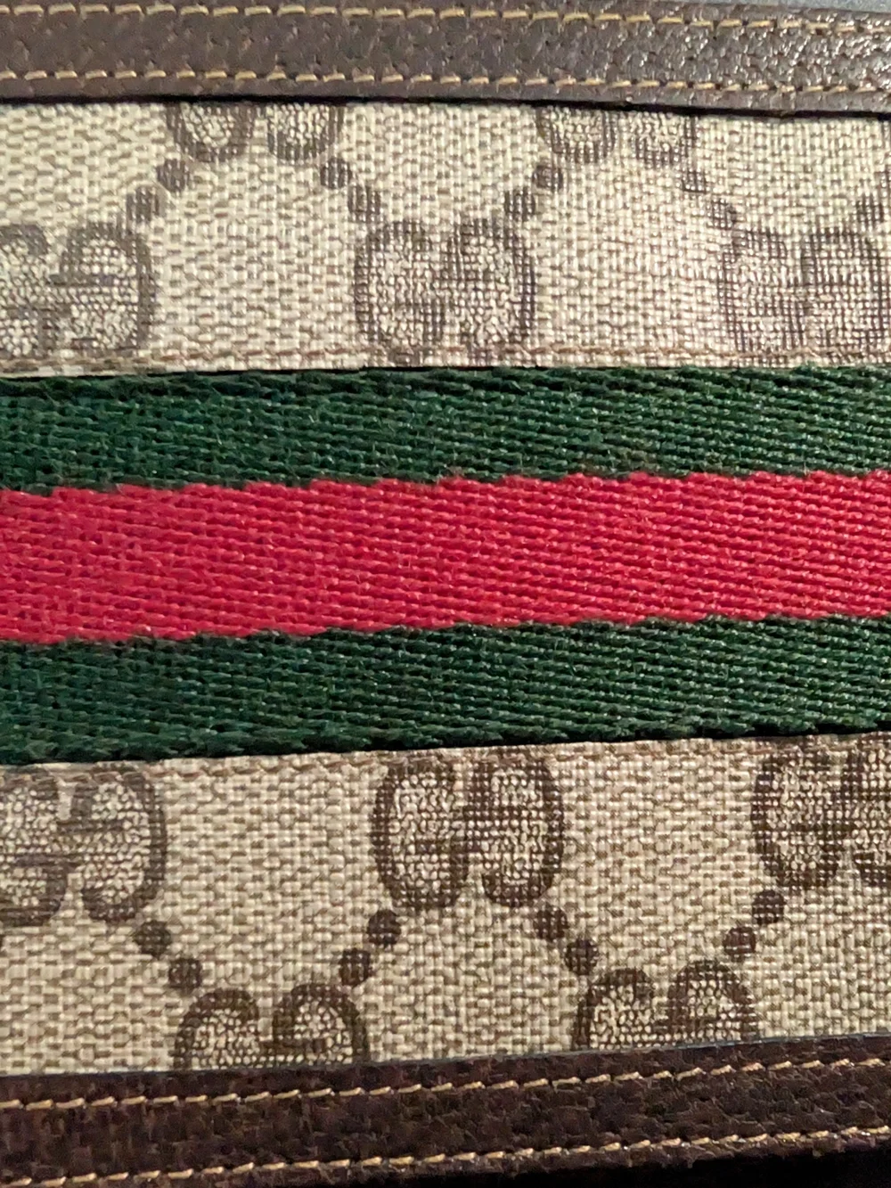 Gucci GG Supreme Web Stripe Bifold Wallet with ID Window
